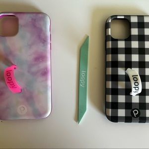 Set of two iPhone 11 loopy cases + extra loop